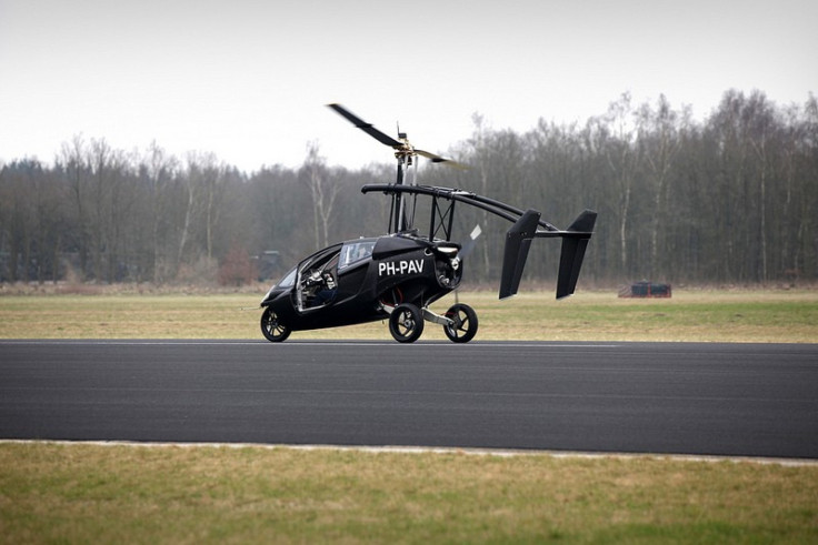 The PAL-V flying car waits on the runway.