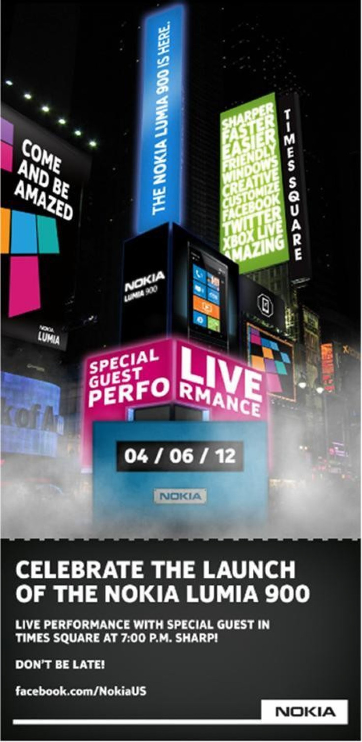 Nokia Lumia 900 Is Coming To Party At NY Times Square This Friday At 7 PM