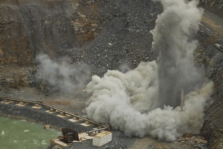 Blasting at an Avion gold mine