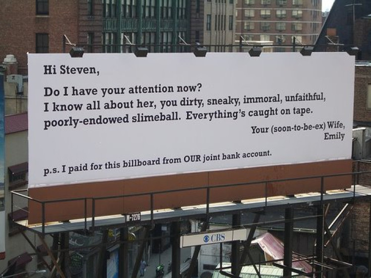 Cheating Husband Billboard NYC