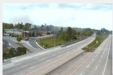 Screen shot of traffic cam from Virginia Beach, Virginia, showing smoke from plane crash.