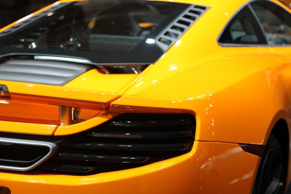 The rear of the McLaren MP4-12C at the New York International Auto Show 2012.