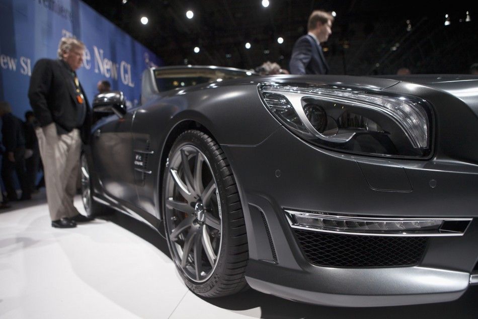 The Mercedes-Benz 2013 SL65 AMG from the front at the New York International Auto Show 2012.