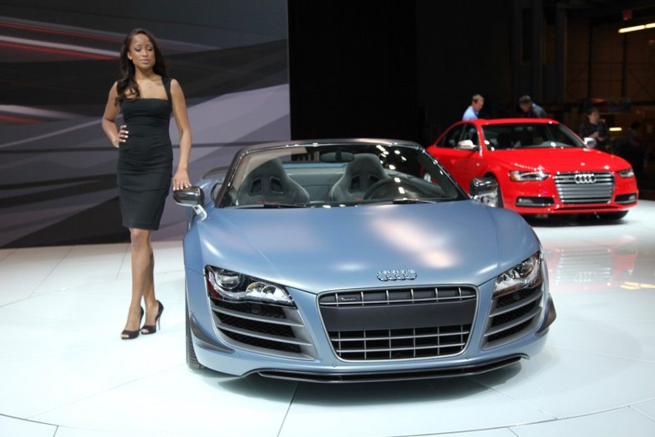 The Audi R8 convertible kept good company at the New York International Auto Show 2012.