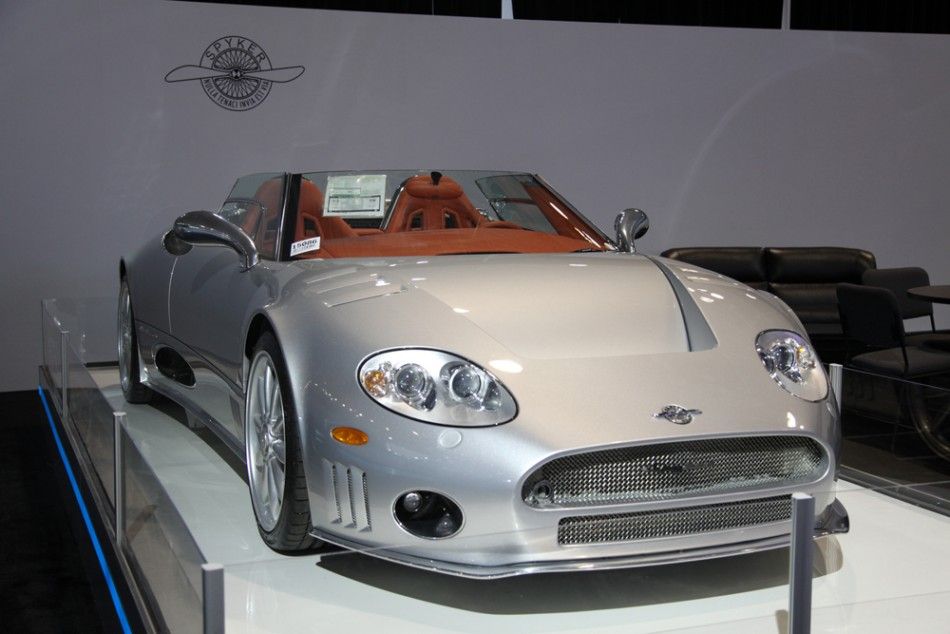 The Spyker C8 SWB from a distance at the New York International Auto Show 2012.