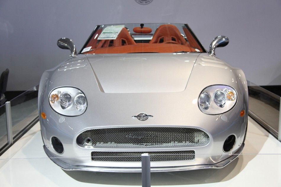 The front of the Spyker C8 SWB at the New York International Auto Show 2012.