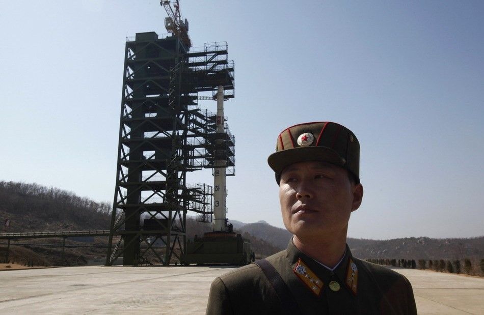 North Korean Soldier at Launch Site
