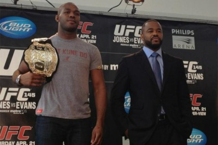 Jon Jones and Rashad Evans are all smiles in this photo but it will be a different story at UFC 145 next Saturday.
