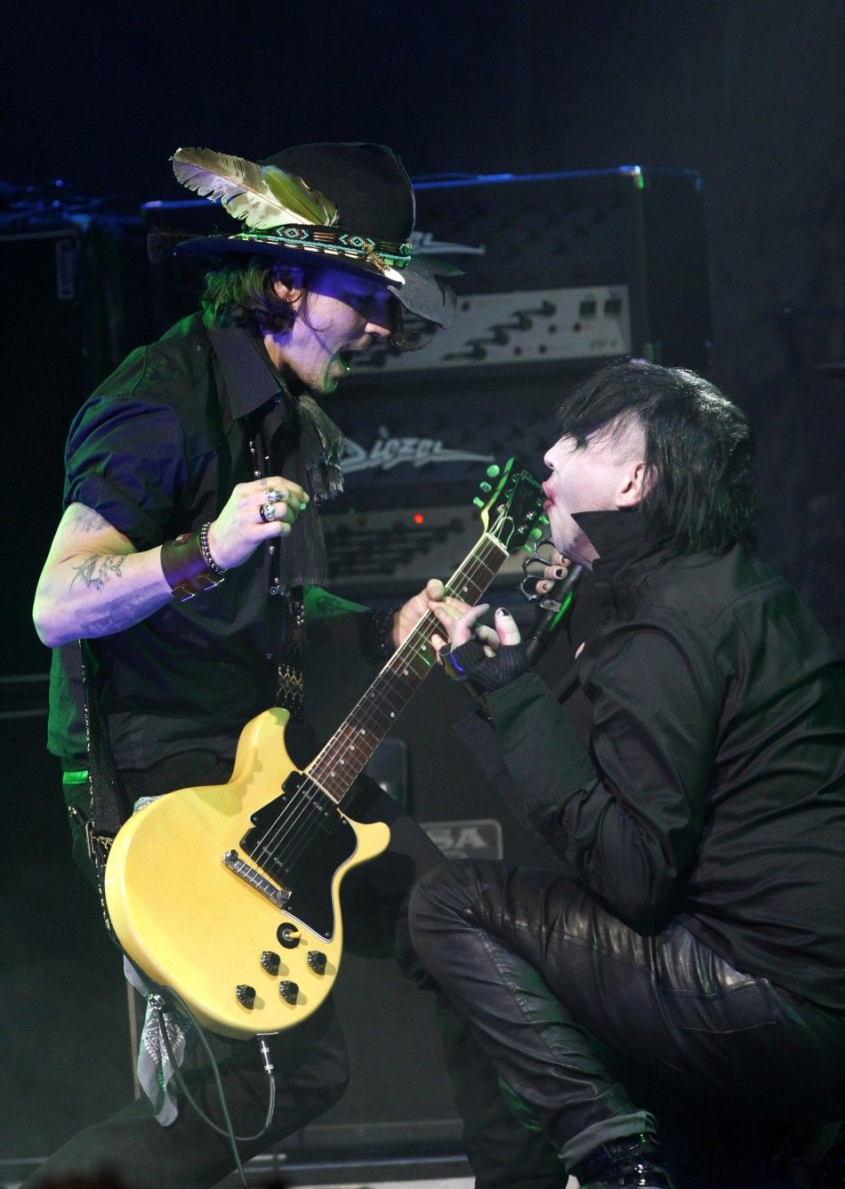 Johnny Depp and Marilyn Manson perform togther