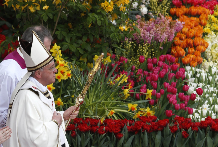 Pope Francis leads the Easter mass in St. Peter's Square at the Vatican