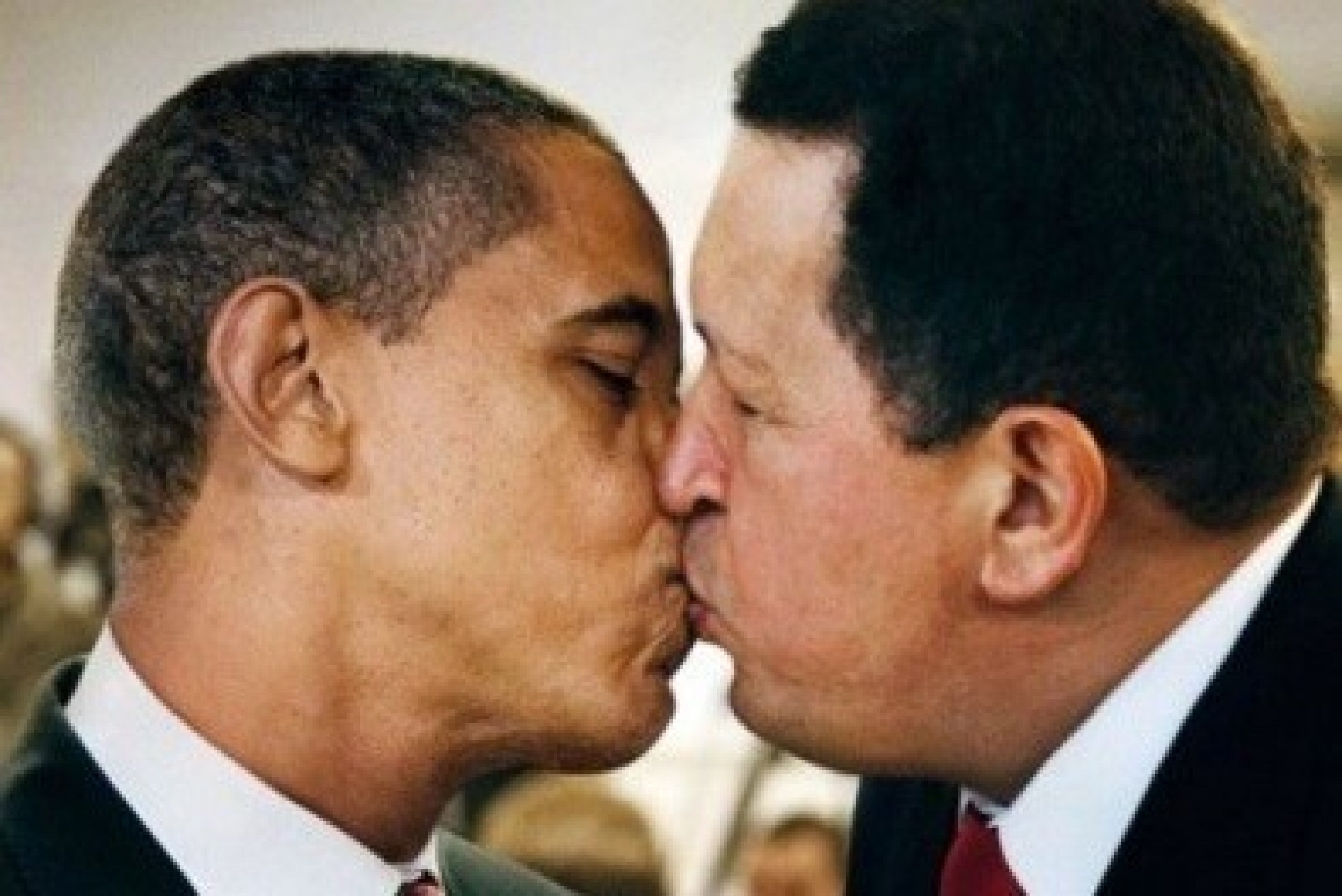 Gag Picture of President Obama Kissing A Politician 