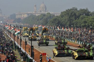 Indian Army's T-72 Ajeya tanks take part in the Republic Day parade in New Delhi