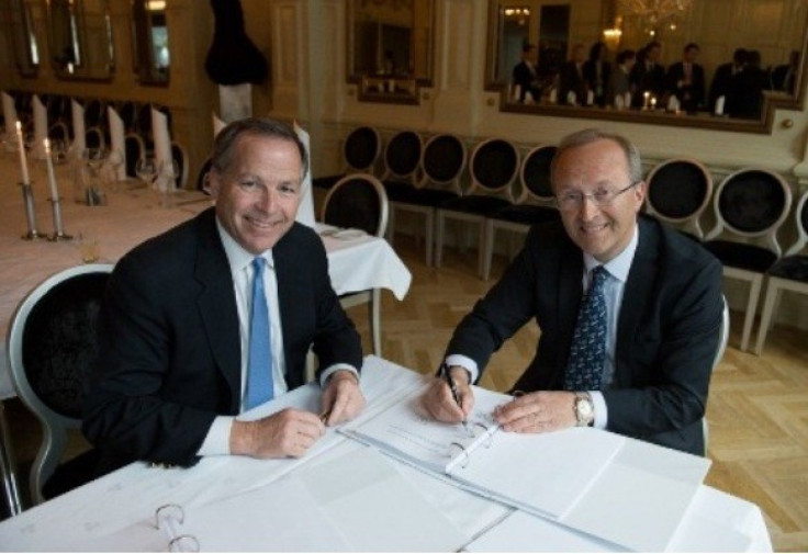 Cameron President and CEO, Jack B. Moore (left) and TTS Group President and CEO, Johannes D. Neteland