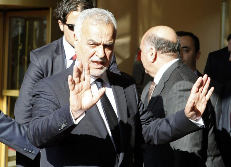 Iraqi Vice President Tariq al-Hashemi leaves after his meeting with Kurdistan Region President Masoud Barzani in Istanbul