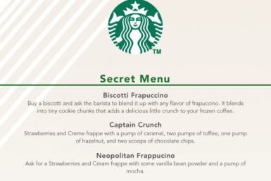 Starbucks secret menu revealed.
