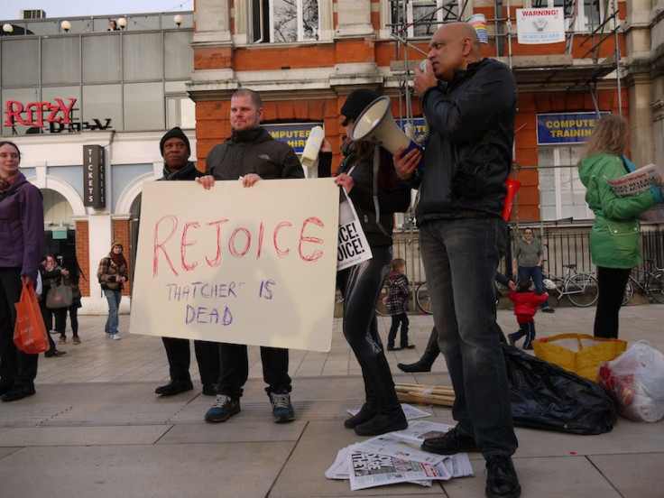 Brixton London residents celebrating Thatcher's death