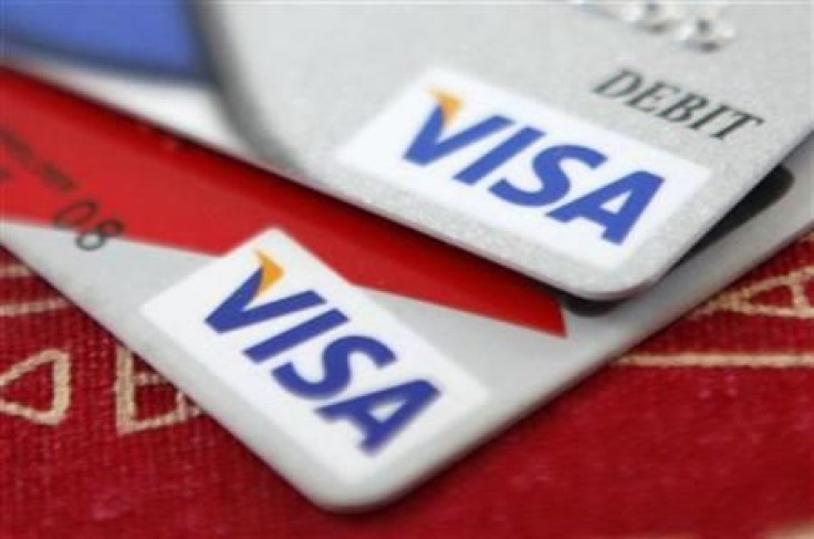 Visa credit cards are displayed in Washington