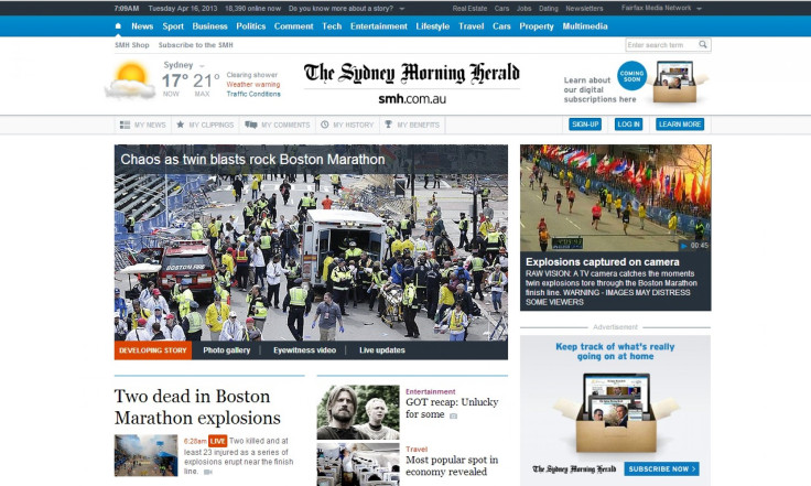 Marathon Explosion: Sydney Morning Herald