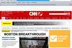 CNN Homepage During Suspect Arrest
