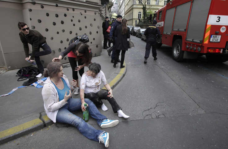 Injured people near blast site in Prague