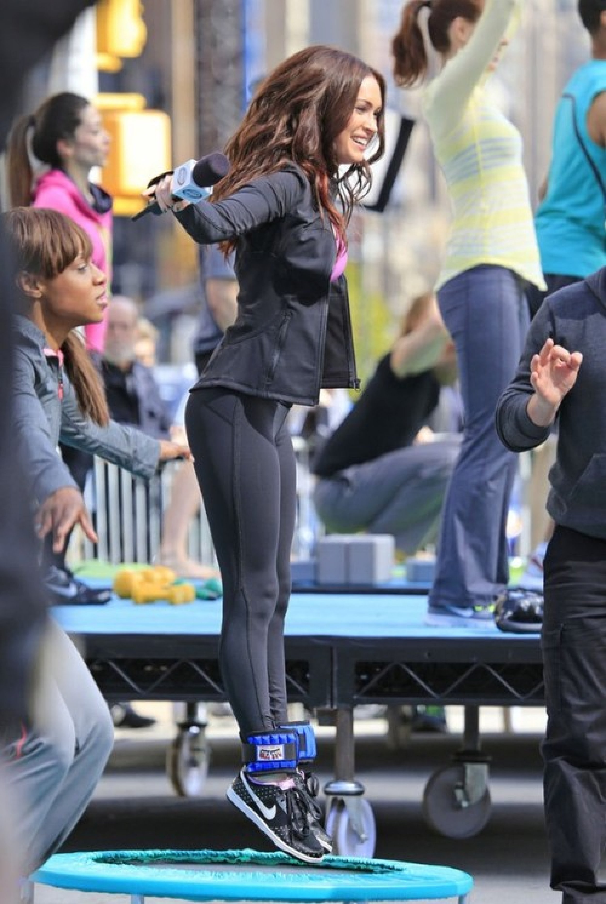 Megan fox on trampoline