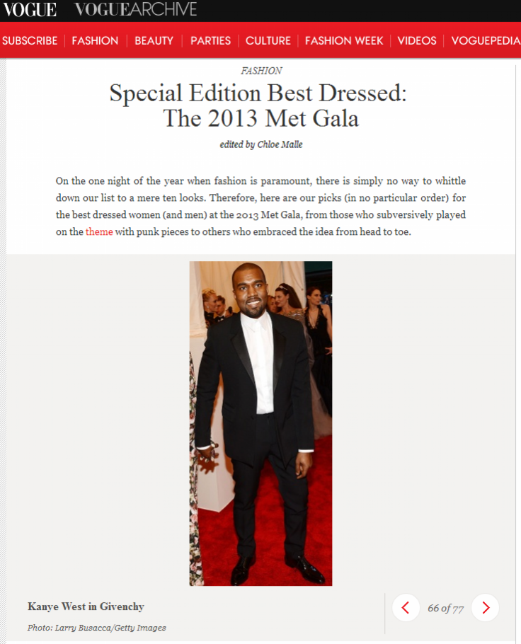 West On Vogue Best-Dressed List