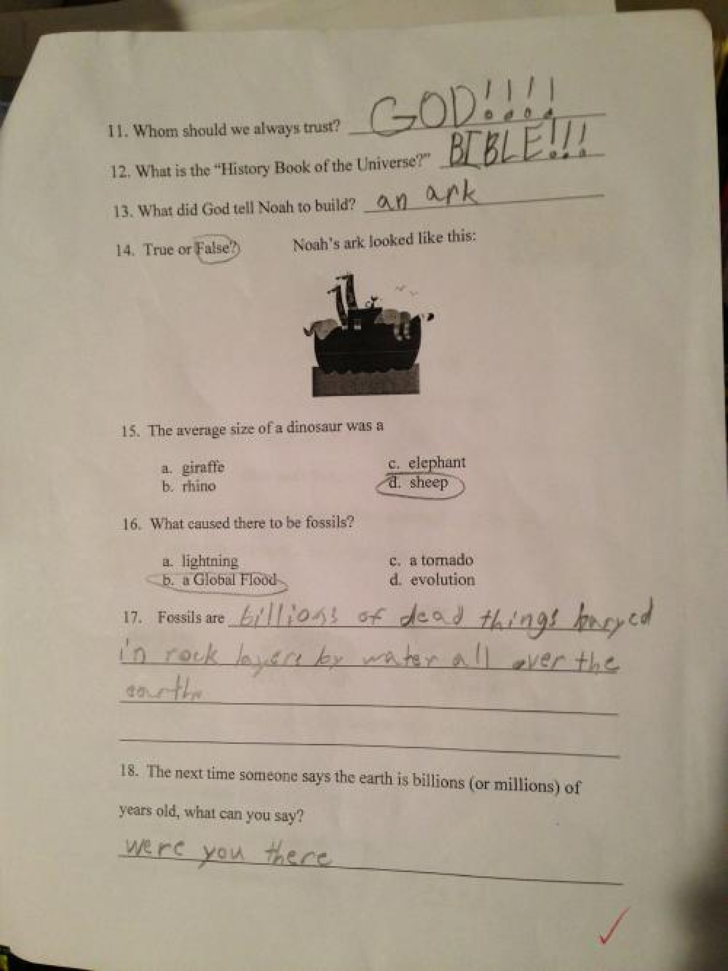 4th-grade-creationist-science-test-asks-on-what-day-did-god-make-the