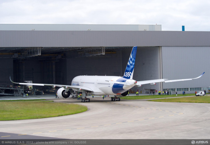 A350 Being Pushed Out Of Its Hangar