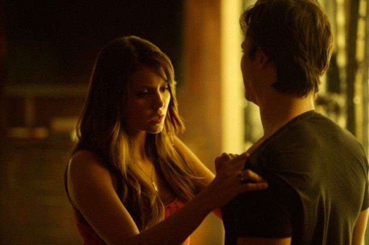 Elena and Damon in "The Vampire Diaries."