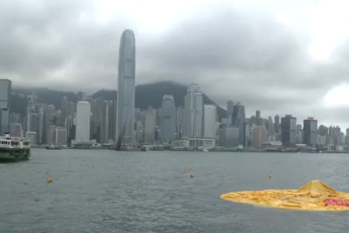 Giant Yellow Rubber Duck Deflates In Hong Kong