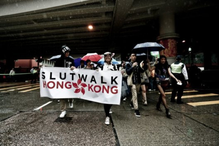 Anti-rape protesters in Hong Kong