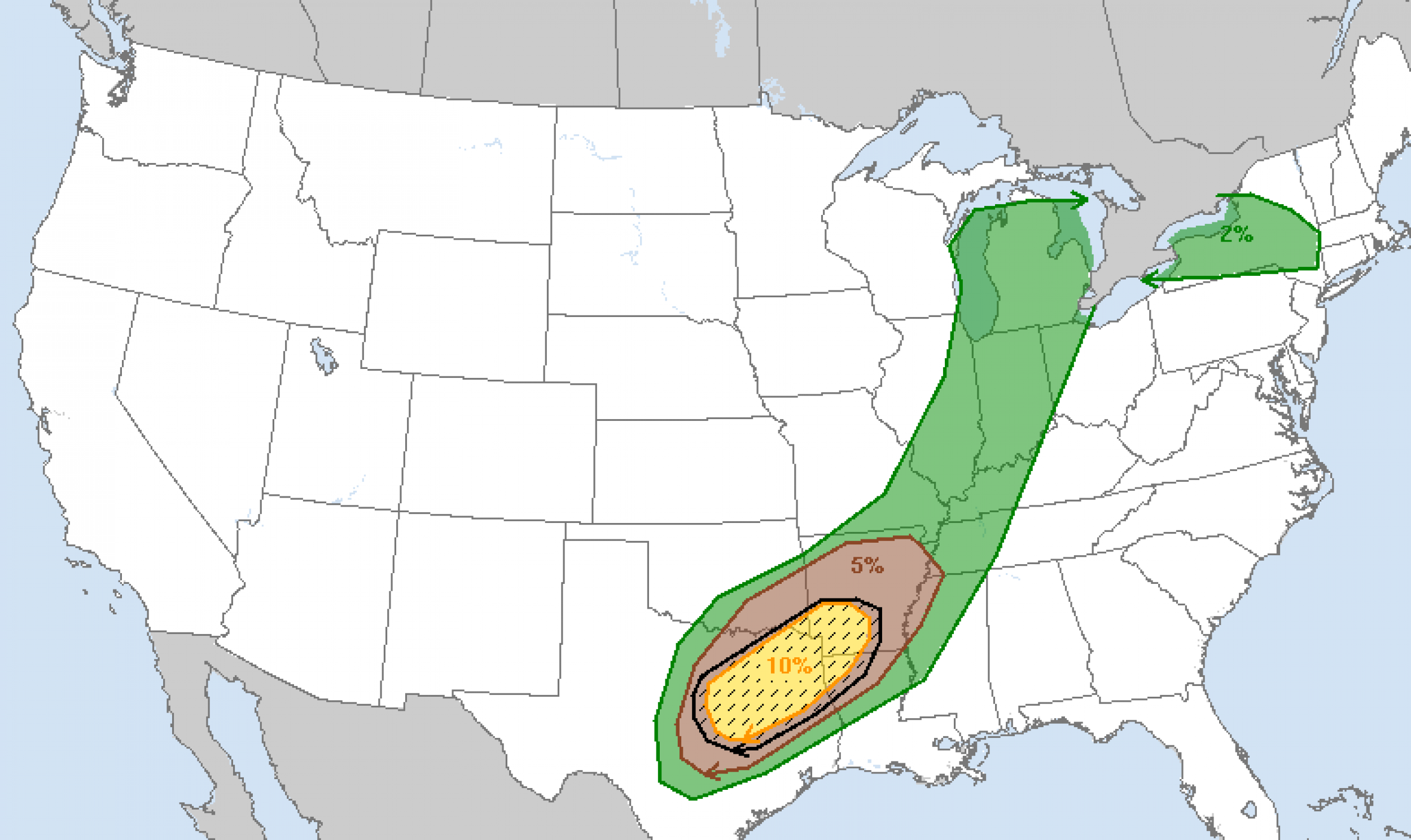 NOAA Tornadoes Expected to Hit Central Texas, Great Lakes Tuesday