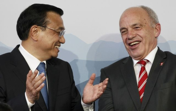 Chinese Premier Li and Swiss President Maurer 