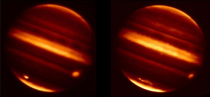 Particle debris in Jupiter's atmosphere is seen after an object hurtled into the atmosphere on July 19, 2009, in these infrared images obtained from NASA's Infrared Telescope Facility in Mauna Kea, Hawaii, and released by NASA January 26, 2011. 