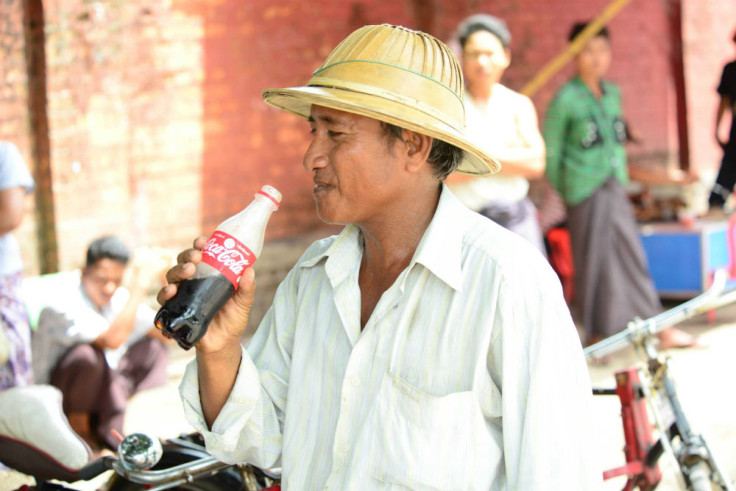 Myanmar Resident Drinking Coca-Cola