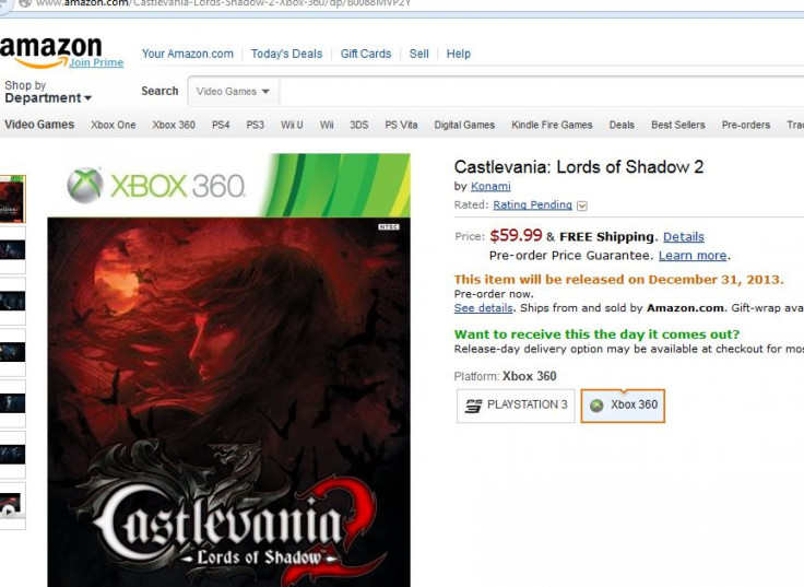 Amazon Selling 'Lords Of The Shadow 2'