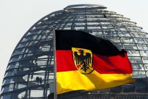 German flag at the Reichstag in Berlin