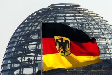 German flag at the Reichstag in Berlin
