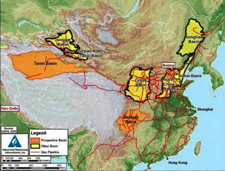 China Shale Gas and Pipeline Map