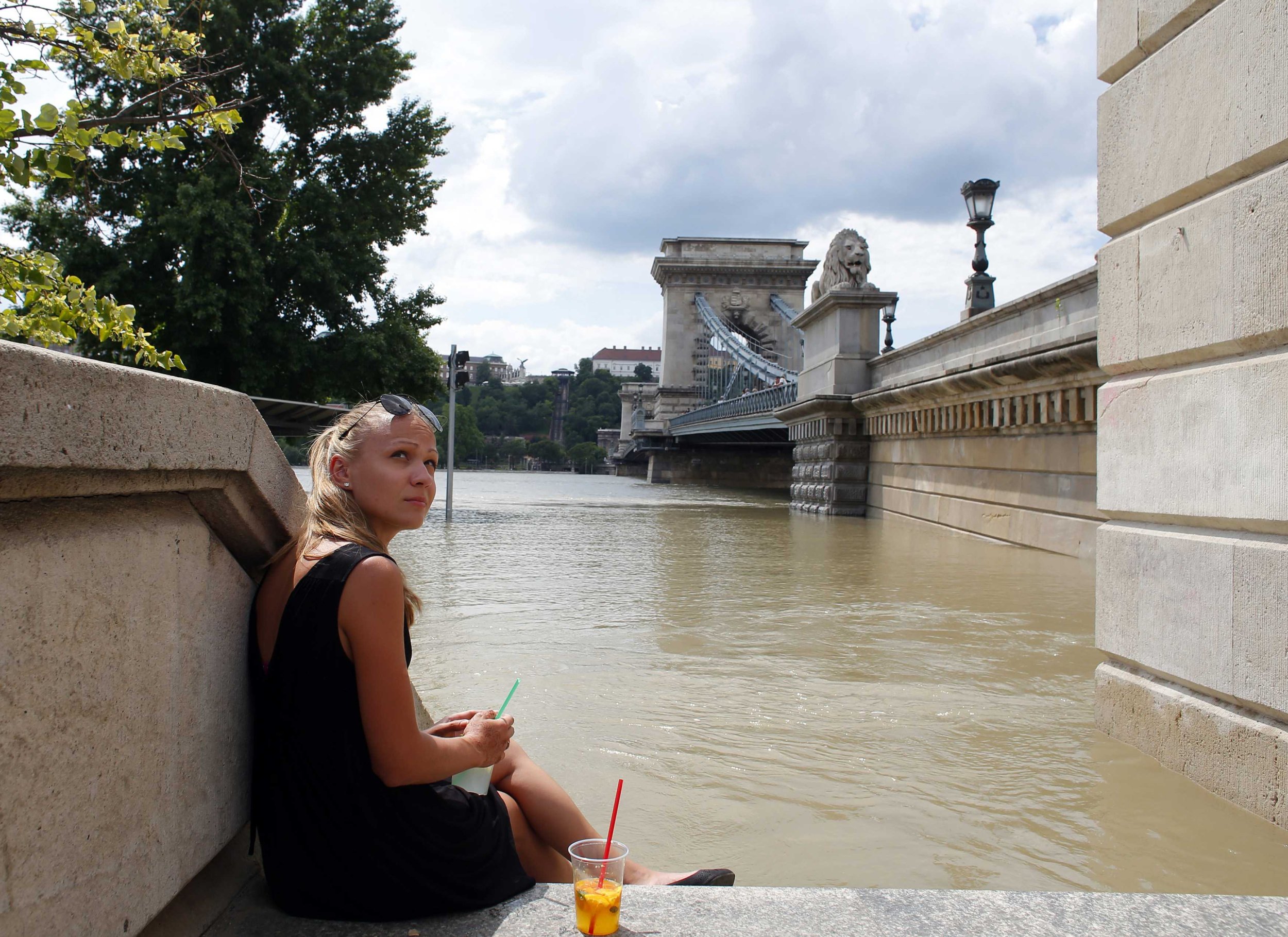 Flooding Europe Danube Woman