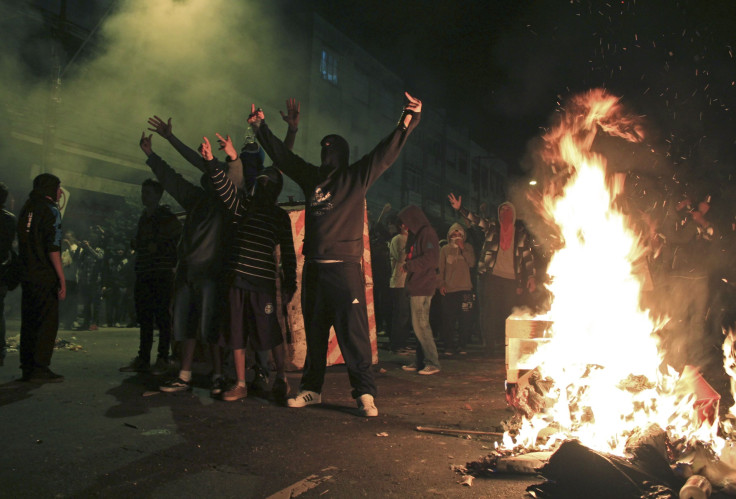 Brazil Protests Bonfire