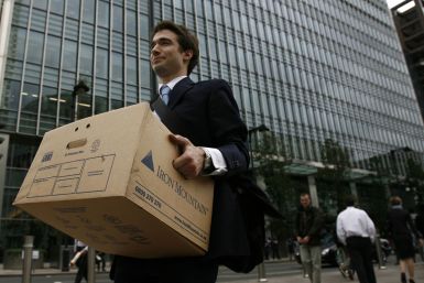 Worker Leaving Lehman Brothers