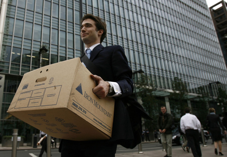 Worker Leaving Lehman Brothers