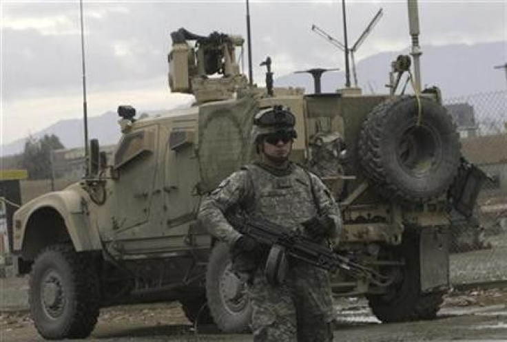 A U.S. soldier stands guard 