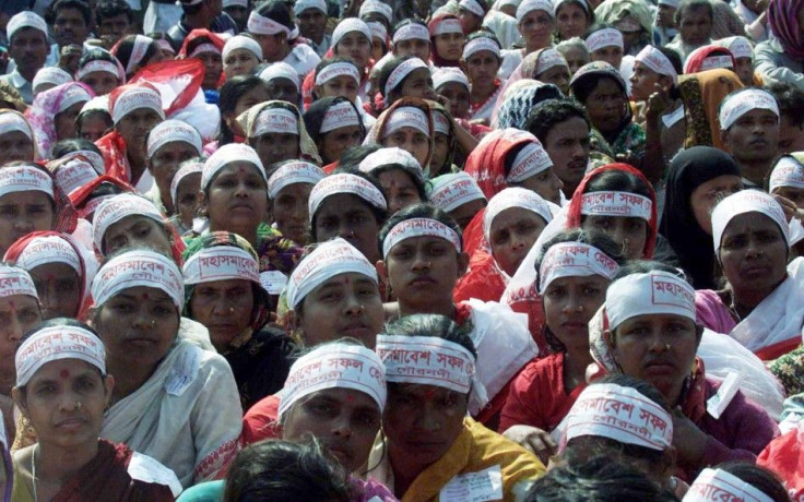 Thousands of Bangladeshi women, mostly employees of non-governmental organisations (NGOs), attend a rally in Dhaka February 3, 2001, to protest against certain edicts by Islamic mullahs which could subject women to torture and prevent them from working al
