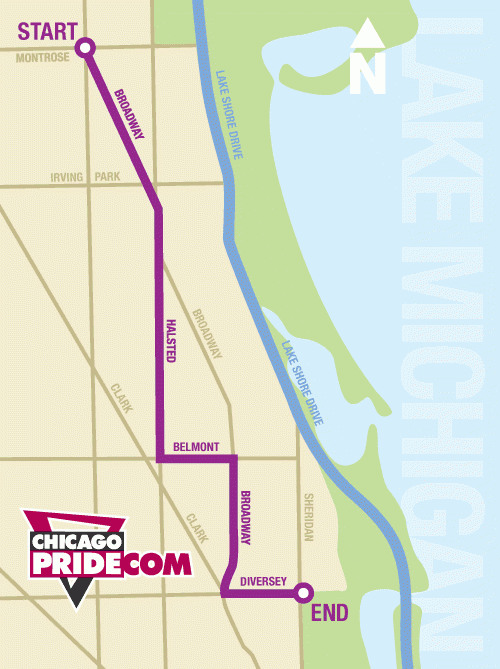 Pride Parade 2013: Chicago Route Map