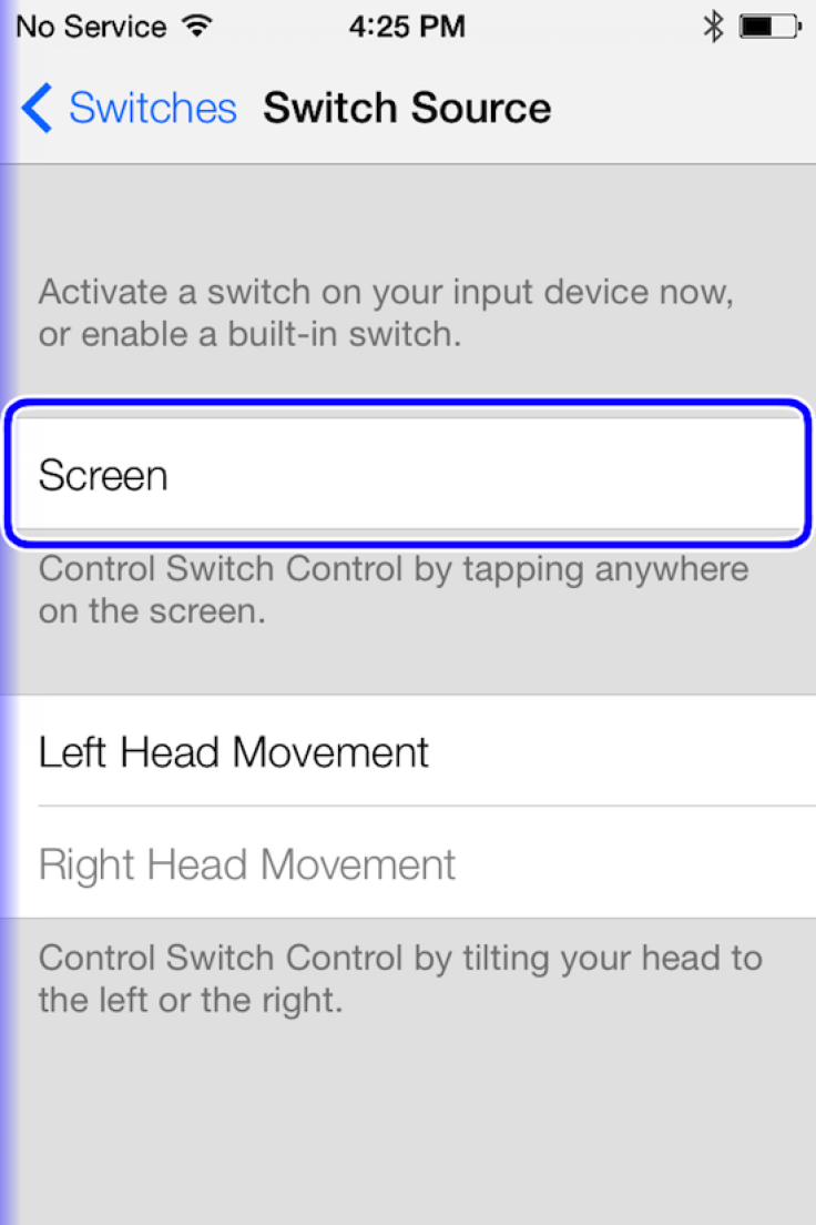 iOS 7 head-tracking feature