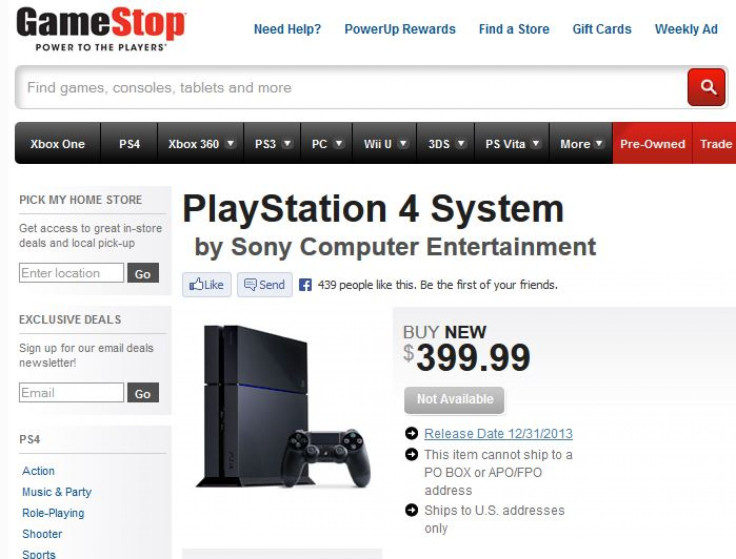 PS4 Sold Out