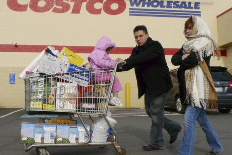 Shoppers leave Costco in Fairfax, Virginia