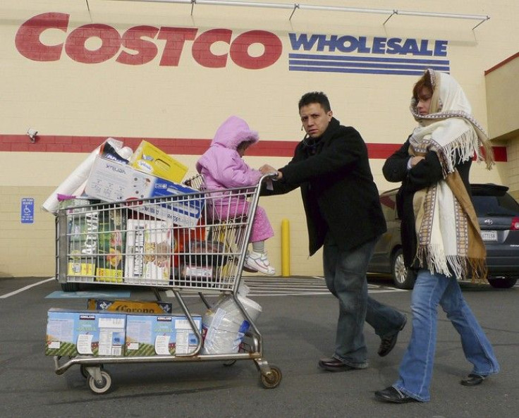 Shoppers leave Costco in Fairfax, Virginia